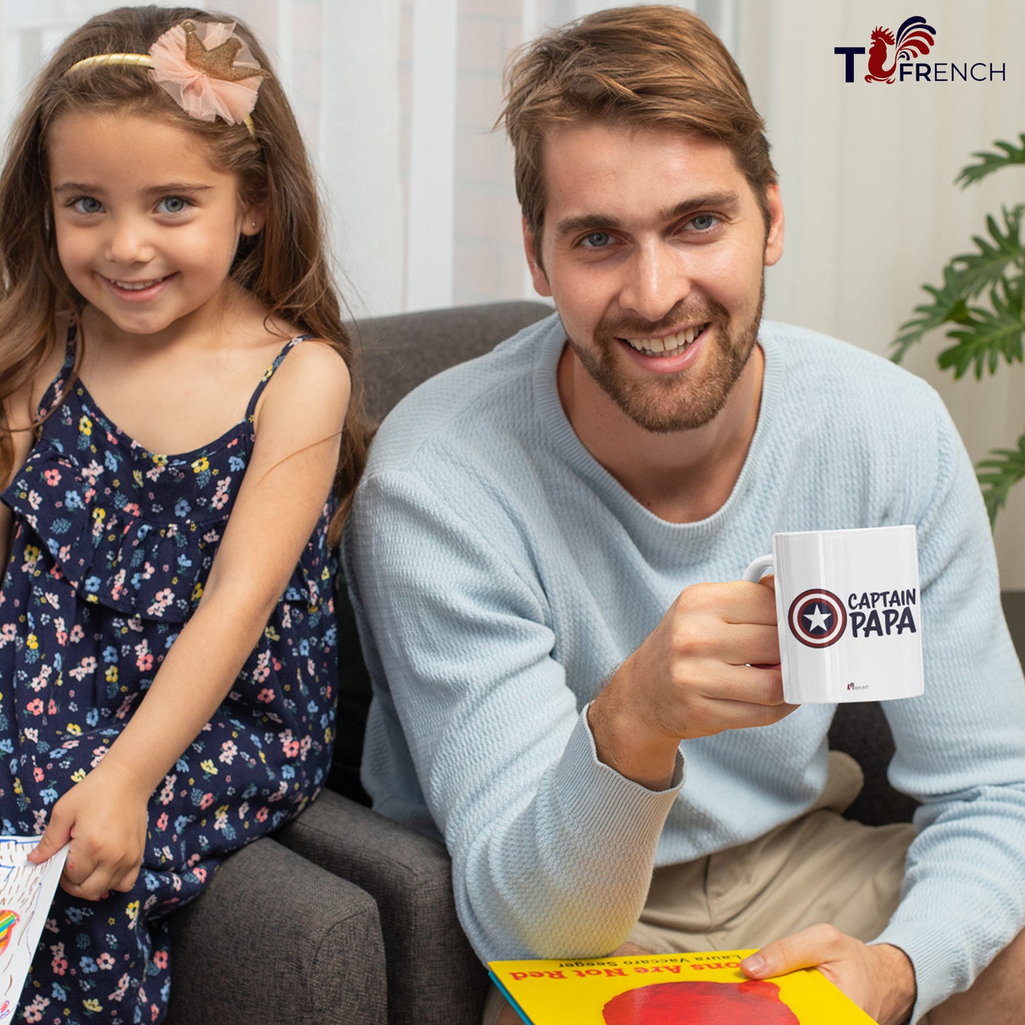 mug captain papa en céramique de T-French, mug fête des pères, mug idée cadeau fête des pères, tasse captain papa, tasse fête des pères, mug pour papa