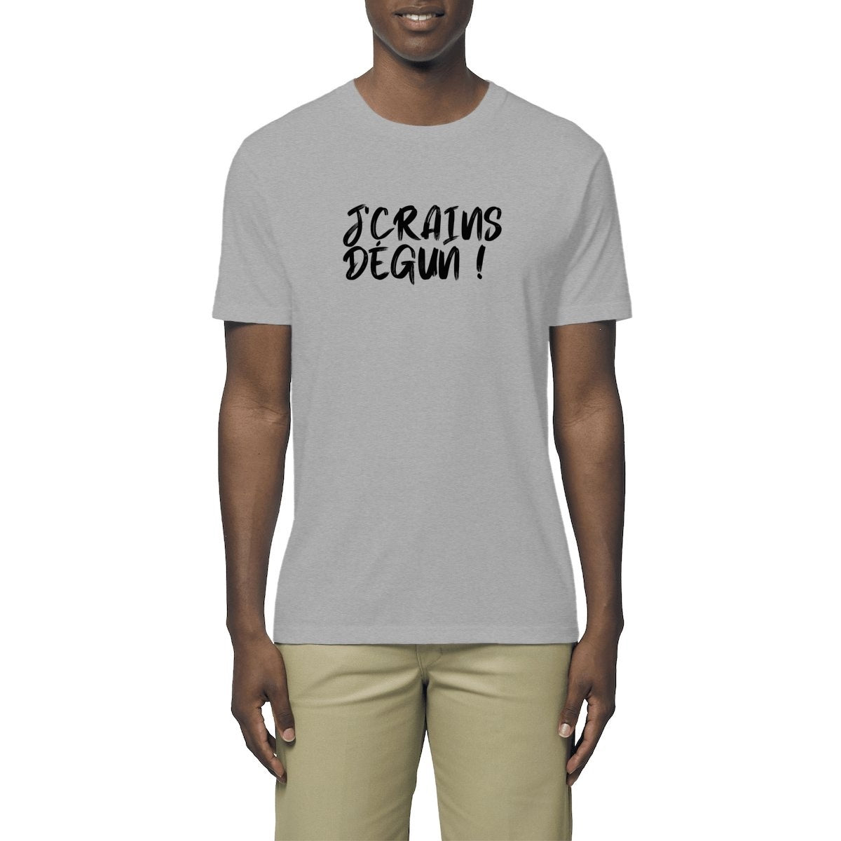 t-shirt j'crains dégun de tfrench, t-shirt humour du sud, t-shirt Marseille, tee shirt homme je crains degun, tee shirt humour, t-shirt sud, t-shirt expression du sud, t-shirt marseillais, t-shirt j'crains dégun gris