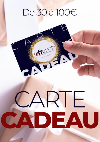 carte cadeau de T-French, carte cadeau, carte cadeau en ligne, idée cadeau, idées cadeaux, code cadeau, codes cadeaux, carte cadeau de 30 à 100€