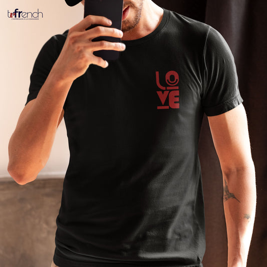 t-shirt homme love, tee shirt homme love, t-shirt love, t-shirt amour, t-shirt homme saint valentin, tee shirt st valentin