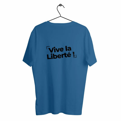 T-Shirt Mixte Bio - Vive la liberté !, t-shirt vive la liberté, tee shirt vive la liberté, t-shirt mixte vive la liberté, tpmp, touche pas à mon poste, liberté d'expression, vive la liberté d'expression, être libre, t-shirt vive la liberté bleu