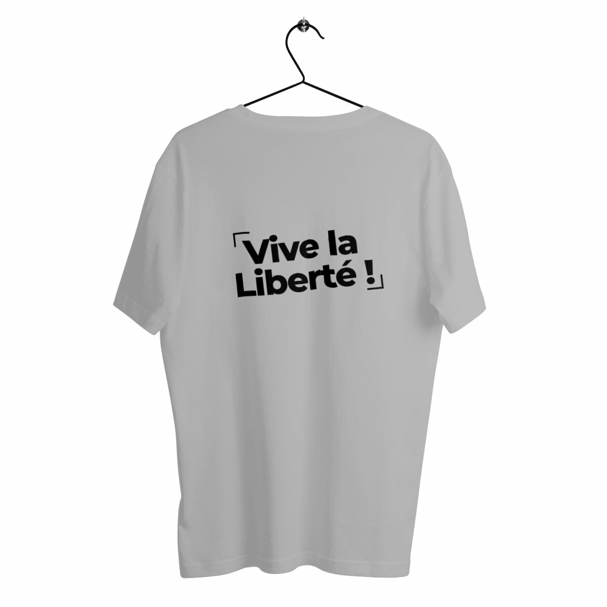 T-Shirt Mixte Bio - Vive la liberté !, t-shirt vive la liberté, tee shirt vive la liberté, t-shirt mixte vive la liberté, tpmp, touche pas à mon poste, liberté d'expression, vive la liberté d'expression, être libre, t-shirt vive la liberté gris