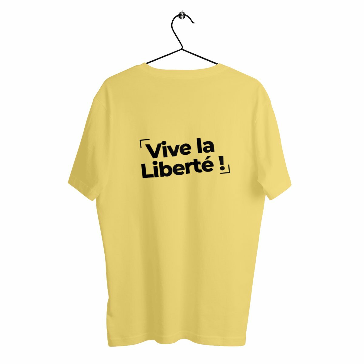 T-Shirt Mixte Bio - Vive la liberté !, t-shirt vive la liberté, tee shirt vive la liberté, t-shirt mixte vive la liberté, tpmp, touche pas à mon poste, liberté d'expression, vive la liberté d'expression, être libre, t-shirt vive la liberté jaune