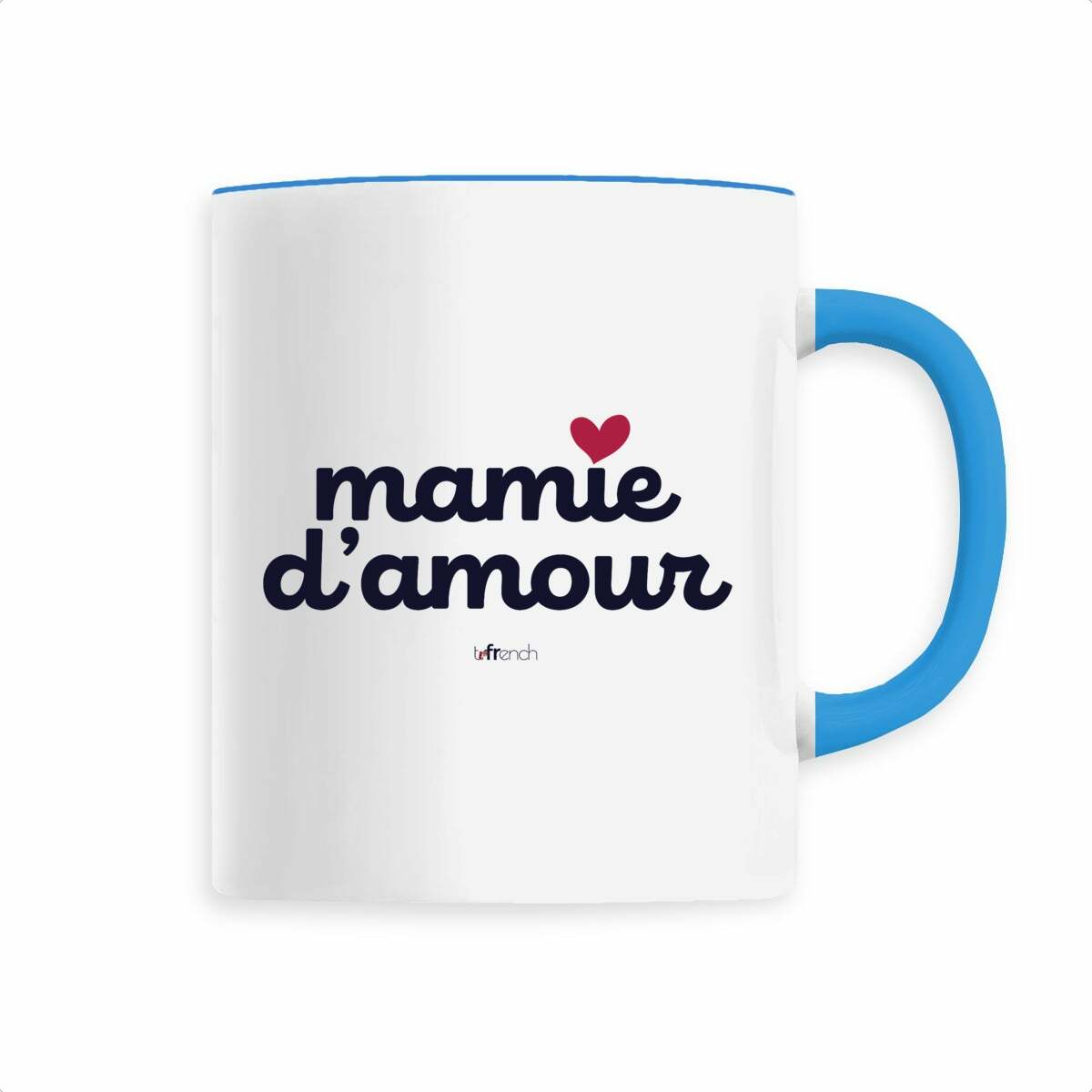 Mug - Mamie d'Amour, mug mamie d'amour, mug fête des grands-mères, tasse fête des grands mères, mug fête des mamies, tasse mamie d'amour, mug céramique mamie d'amour bleu