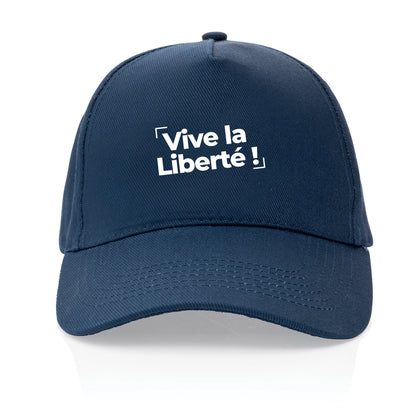 Casquette Recyclée - Vive la liberté ! casquette vive la liberté, casquette en coton bio et polyester recyclé, casquette tpmp, touche pas à mon poste, liberté d'expression, casquette slogan vive la liberté bleue