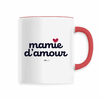 Mug - Mamie d'Amour, mug mamie d'amour, mug fête des grands-mères, tasse fête des grands mères, mug fête des mamies, tasse mamie d'amour, mug céramique mamie d'amour rouge