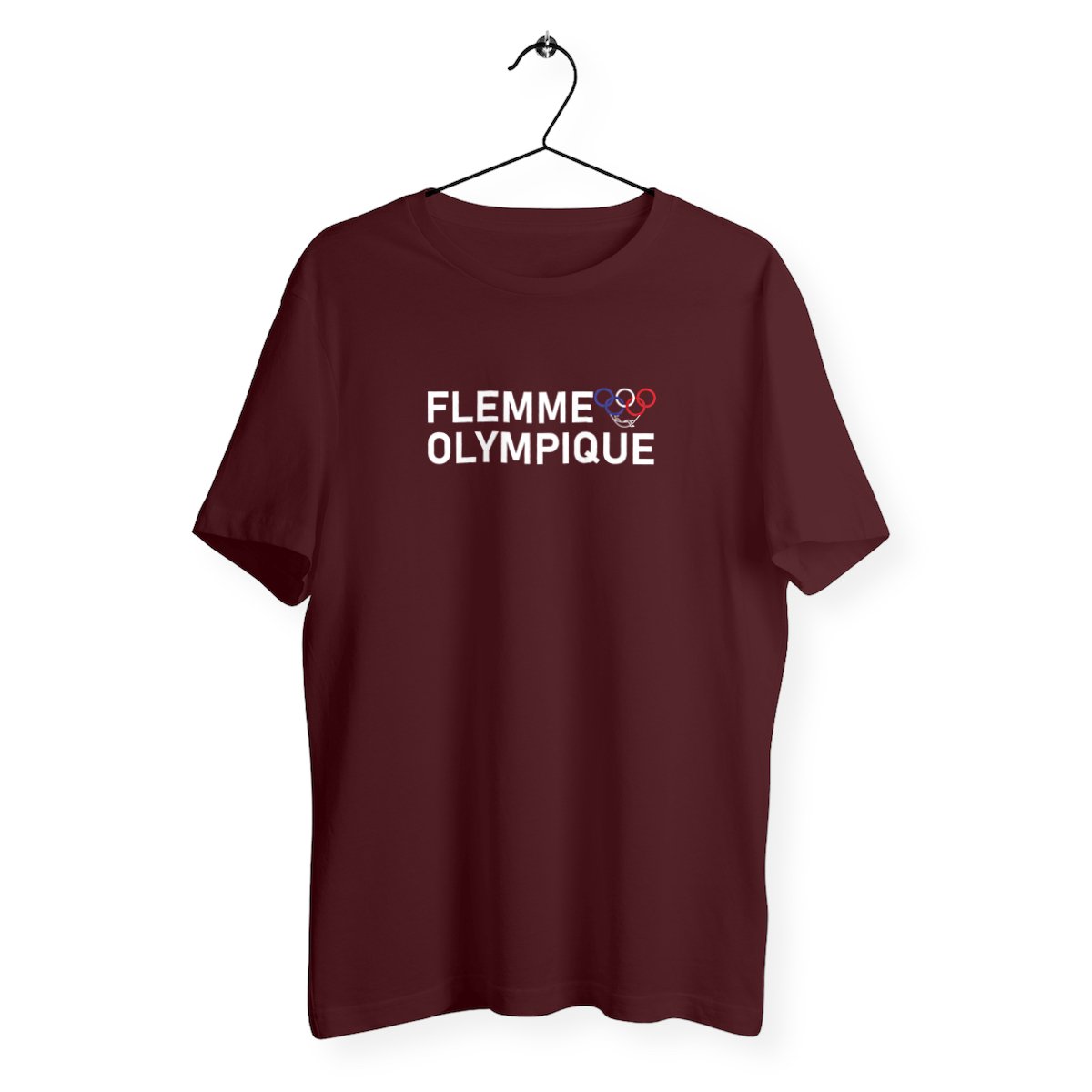 T-Shirt Mixte Bio - Flemme Olympique, T-Shirt Mixte Bio - Flemme Olympique, t-shirt humour flemme olympique, t-shirt jeux olympique, t-shirt jo Paris 2024, t-shirt humour jeux olympique, tee shirt homme humour, tee shirt jeux olympique, tee shirt JO de Paris 2024, tee shirt flemme olympique, t-shirt anneaux olympique, t-shirt humour rouge flemme olympique 