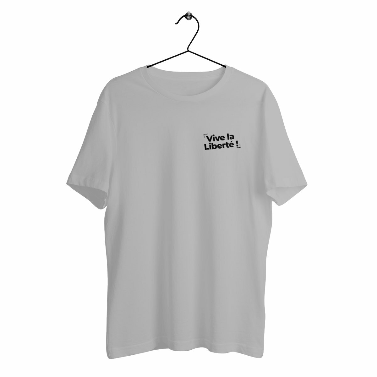 T-Shirt Mixte Bio - Vive la liberté !, t-shirt vive la liberté, tee shirt vive la liberté, t-shirt mixte vive la liberté, tpmp, touche pas à mon poste, liberté d'expression, vive la liberté d'expression, être libre, t-shirt vive la liberté gris