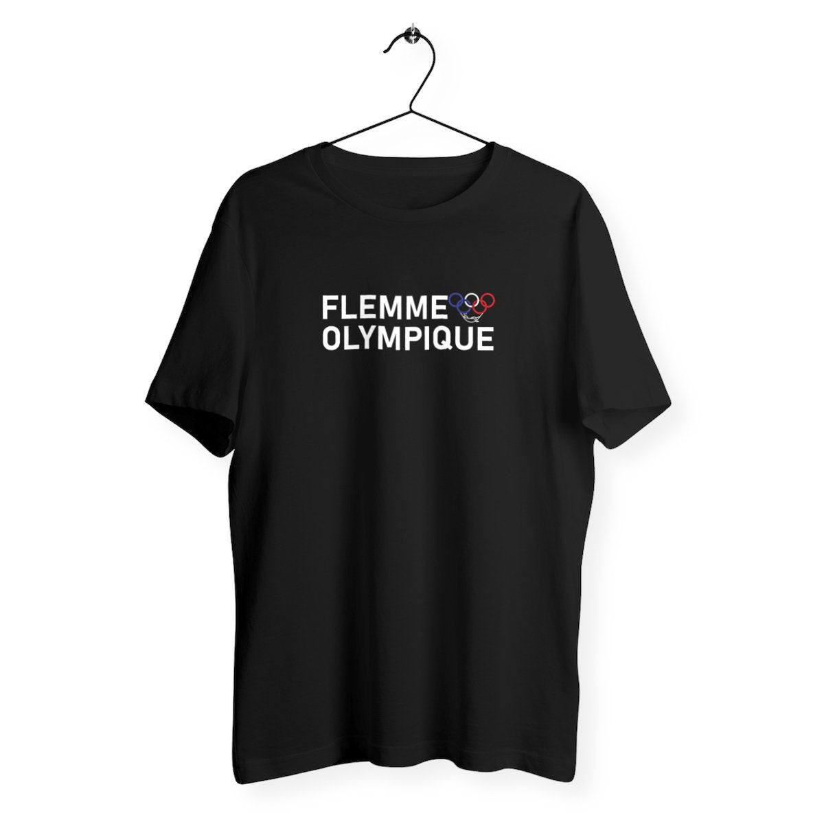 T-Shirt Mixte Bio - Flemme Olympique, T-Shirt Mixte Bio - Flemme Olympique, t-shirt humour flemme olympique, t-shirt jeux olympique, t-shirt jo Paris 2024, t-shirt humour jeux olympique, tee shirt homme humour, tee shirt jeux olympique, tee shirt JO de Paris 2024, tee shirt flemme olympique, t-shirt anneaux olympique, t-shirt humour noir flemme olympique 