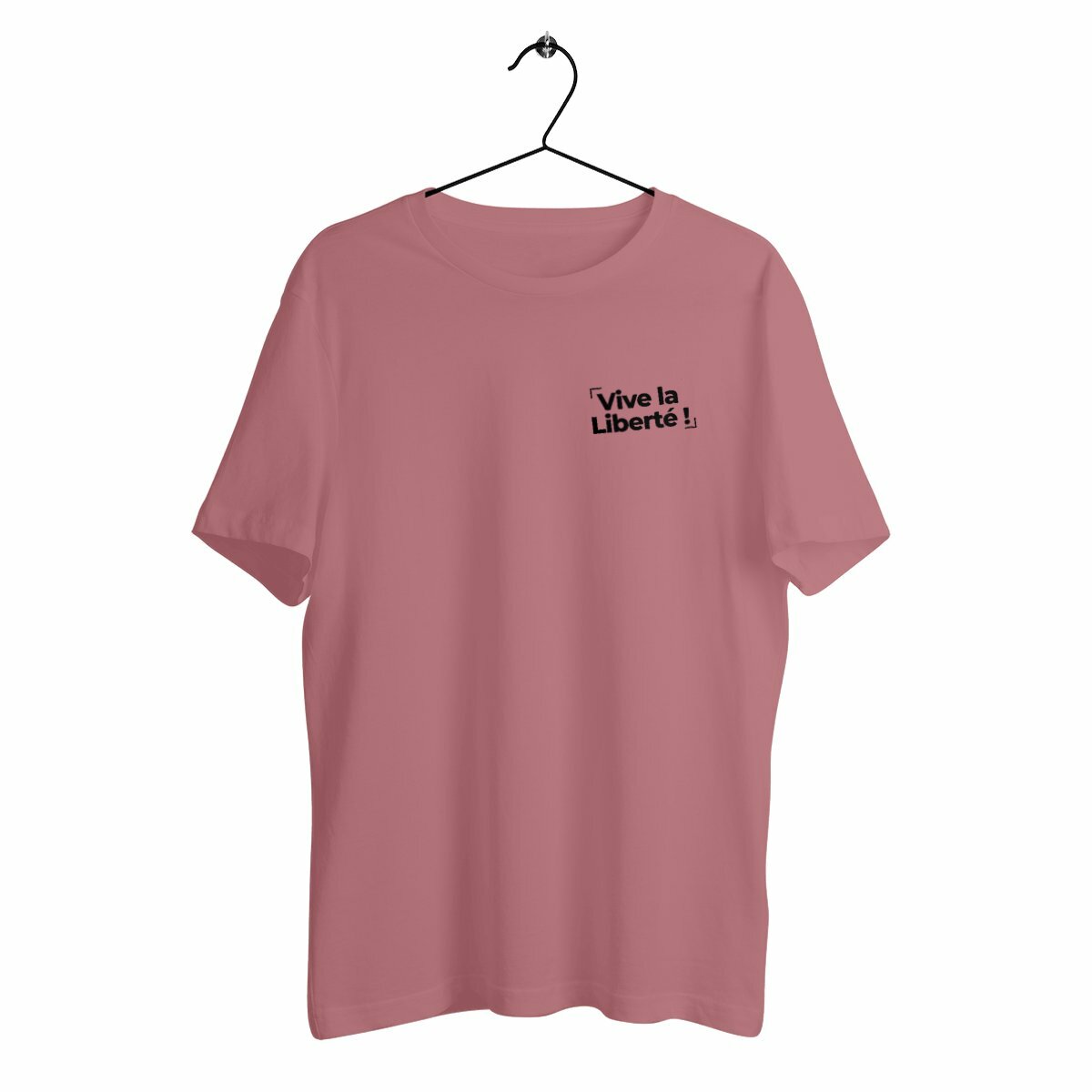 T-Shirt Mixte Bio - Vive la liberté !, t-shirt vive la liberté, tee shirt vive la liberté, t-shirt mixte vive la liberté, tpmp, touche pas à mon poste, liberté d'expression, vive la liberté d'expression, être libre, t-shirt vive la liberté rose