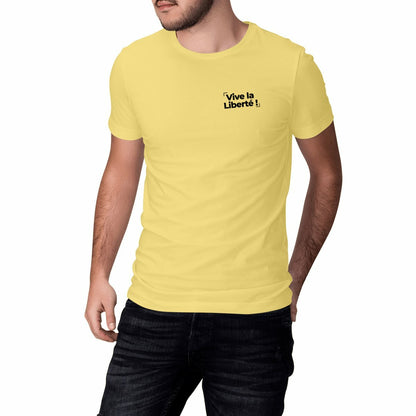 t-shirt vive la liberté, tee shirt vive la liberté, t-shirt mixte vive la liberté, tpmp, touche pas à mon poste, liberté d'expression, vive la liberté d'expression, être libre, t-shirt vive la liberté jaune