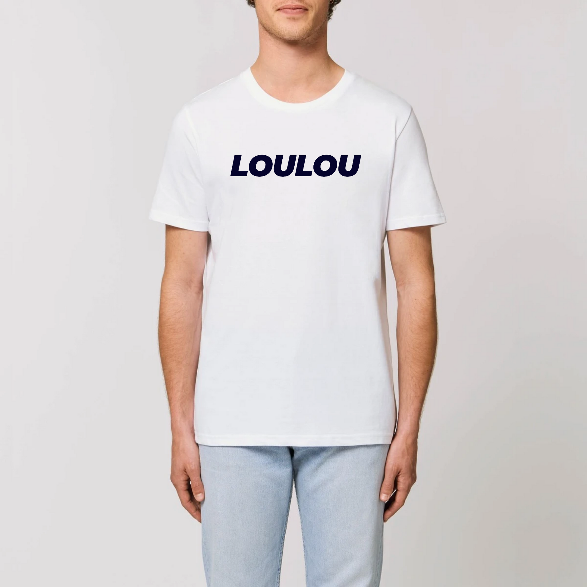 t-shirt loulou, T-French, t-shirt homme, coton bio, t-shirt saint valentin, t-shirt surnom, t-shirt humour, Blanc