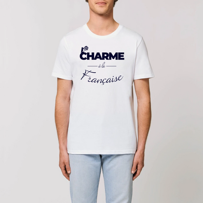 t-shirt charme à la française, tee shirt français, t-shirt homme France, t-shirt french, tee shirt homme coton bio, t-shirt France, t-shirt Blanc