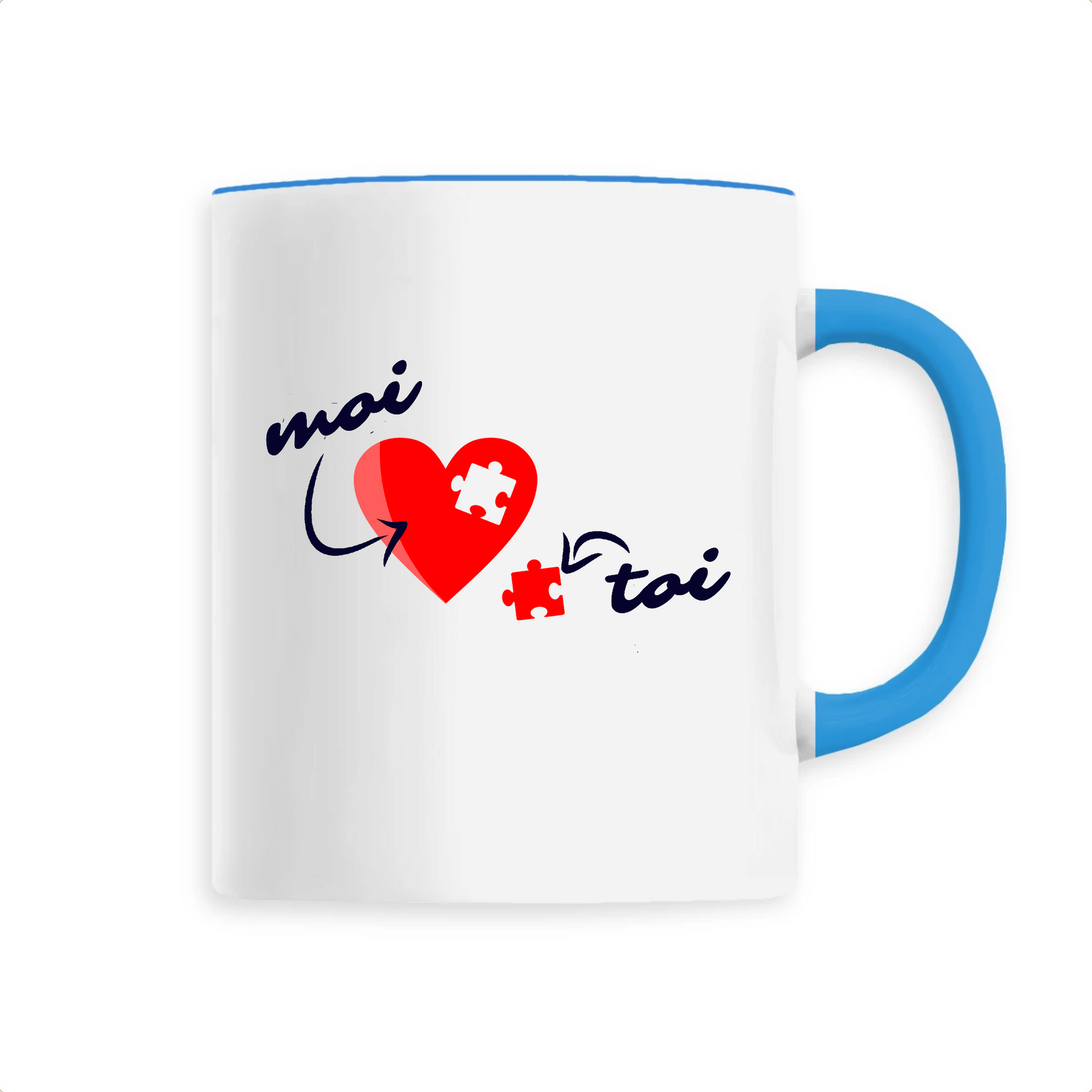 mug T-French, tasse, saint valentin, amour, petit déjeuner, Bleu