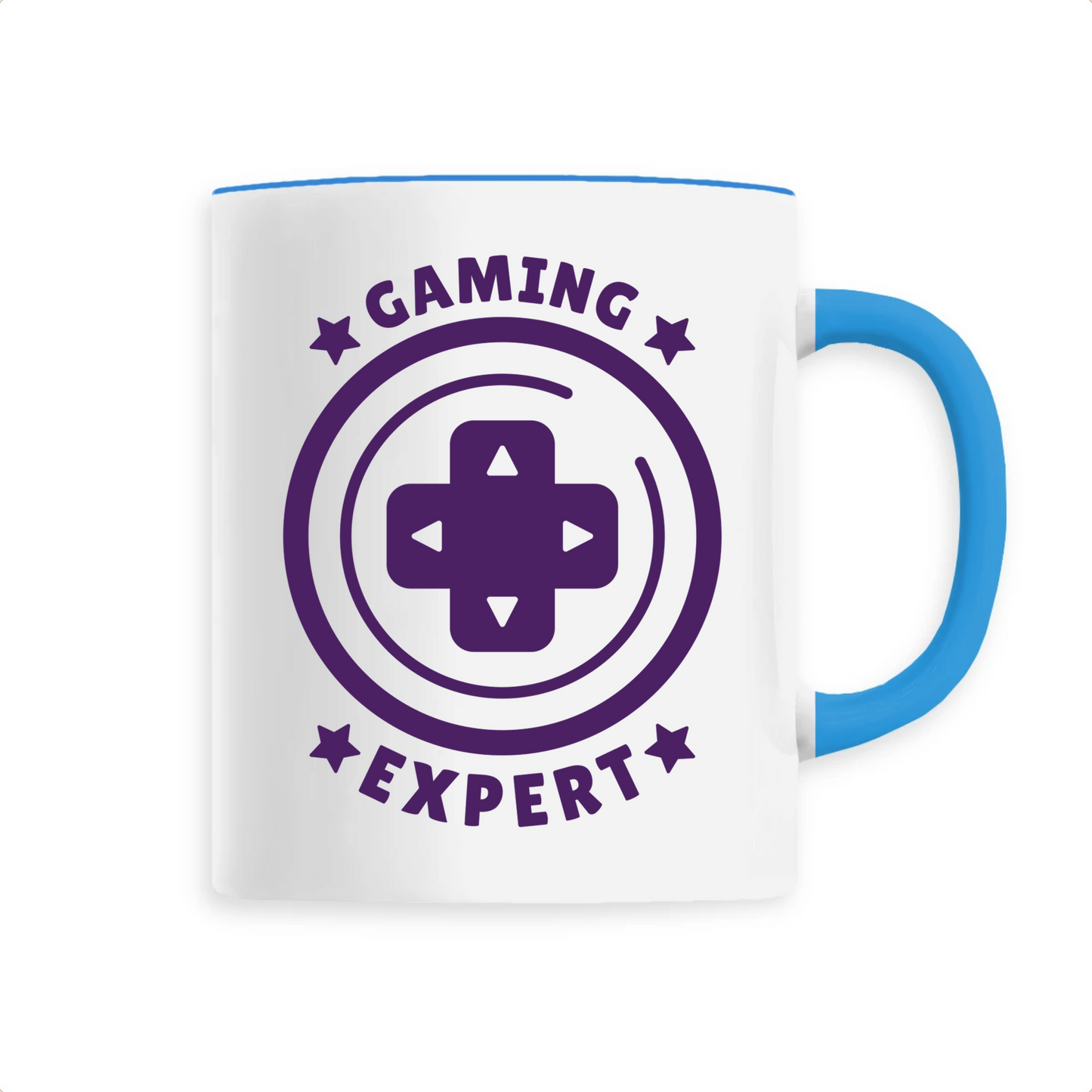 mug céramique Badge Gaming Expert T-French, jeux vidéos, geek, Bleu