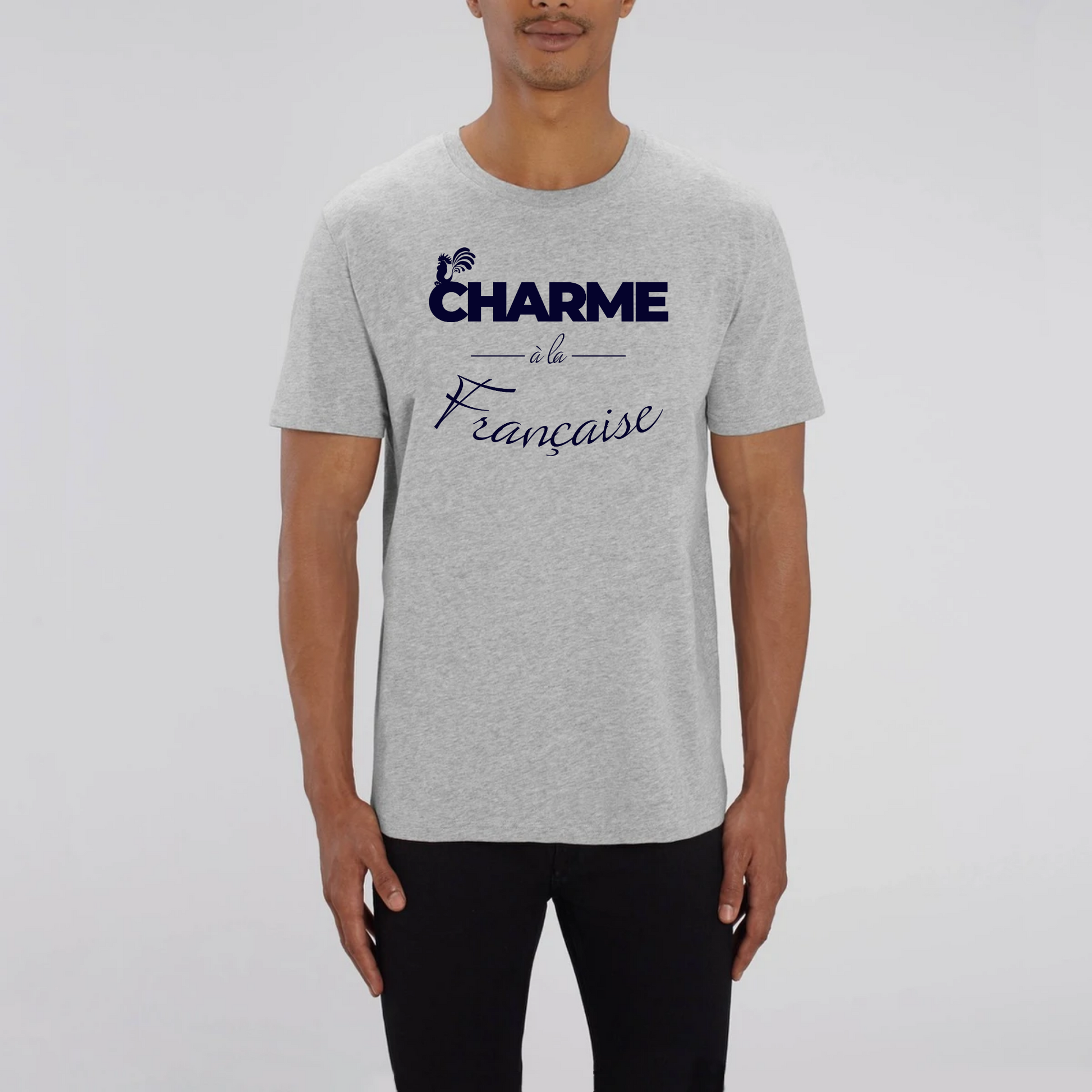 t-shirt charme à la française, tee shirt français, t-shirt homme France, t-shirt french, tee shirt homme coton bio, t-shirt France, Gris