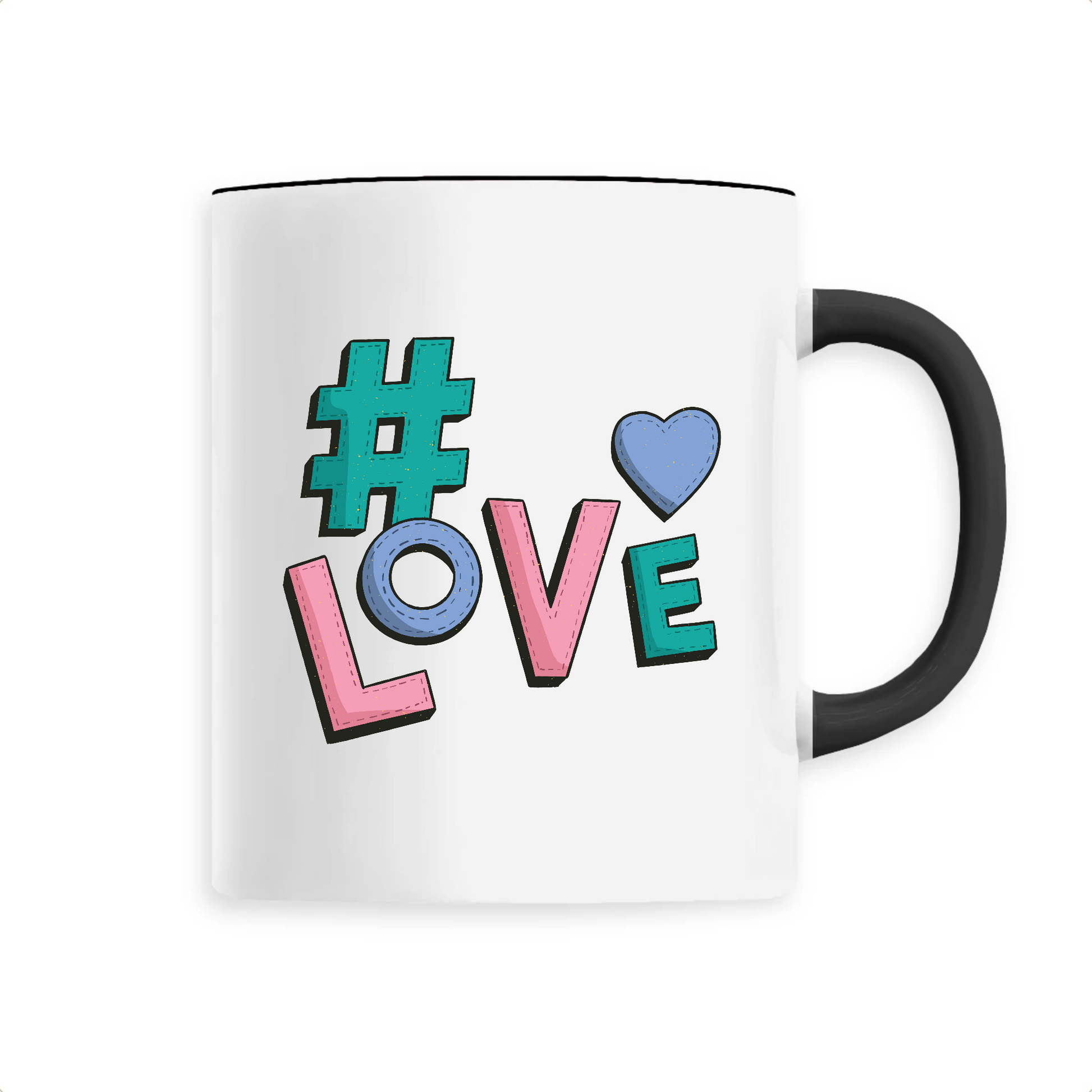 mug céramique, love, saint valentin, amour, idée cadeau, Noir