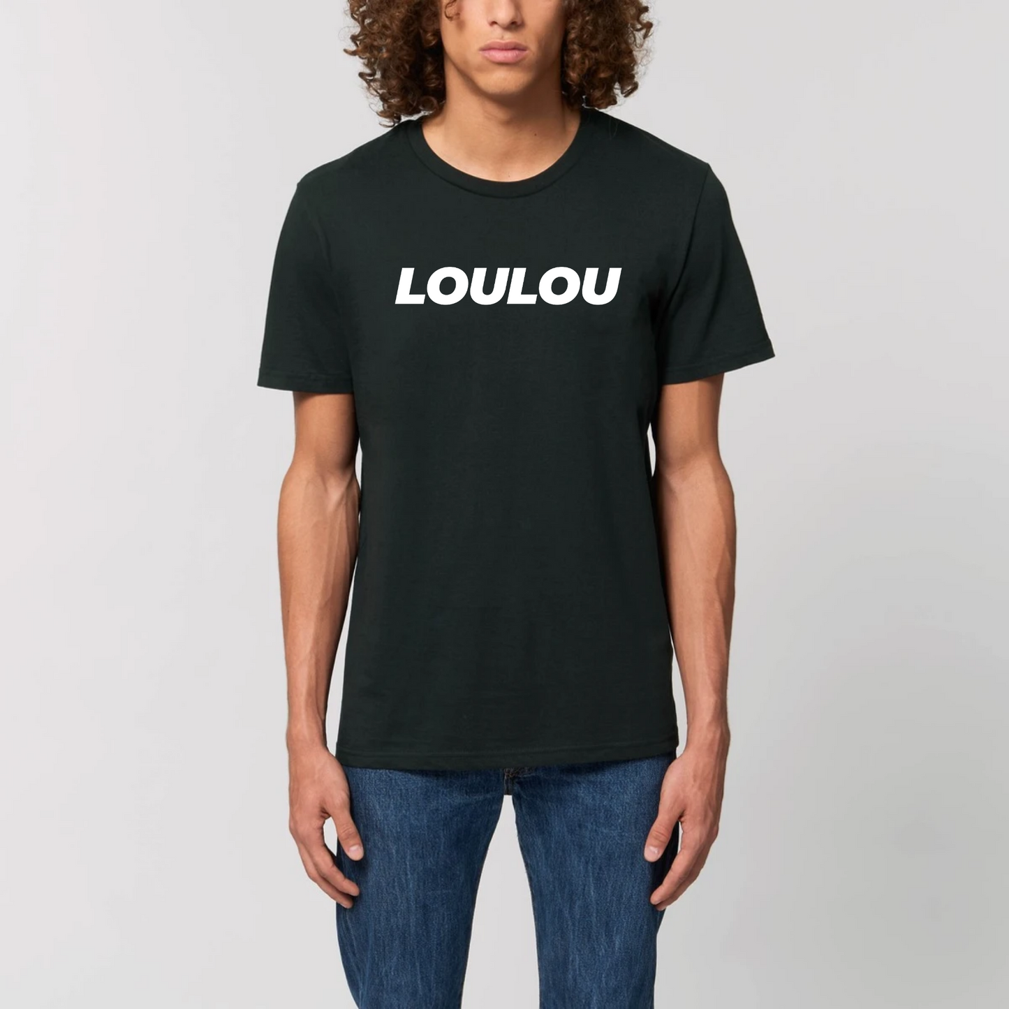 t-shirt loulou, T-French, t-shirt homme, coton bio, t-shirt saint valentin, t-shirt surnom, t-shirt humour, Noir