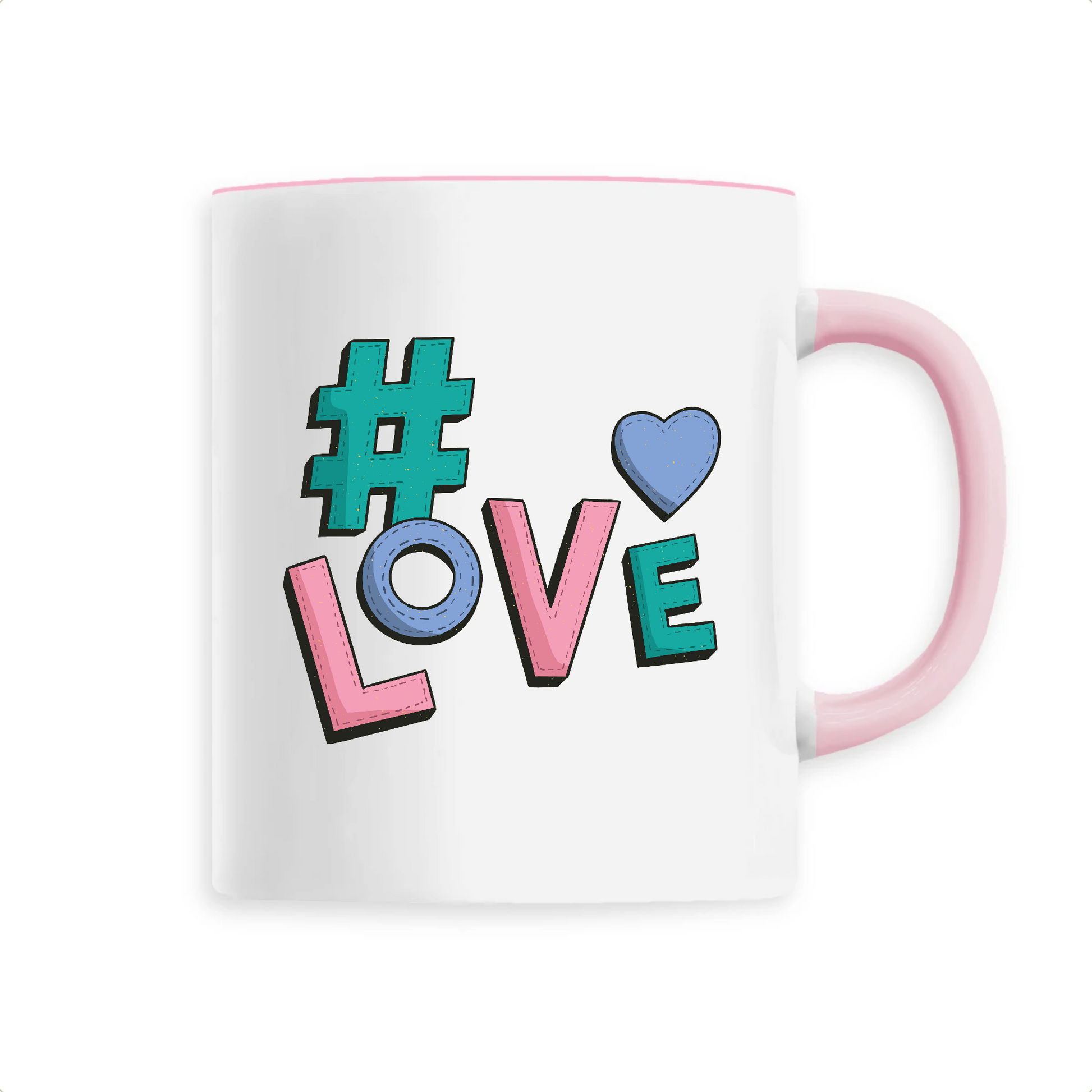 mug céramique #love, tasse, café, thé, amour, saint-valentin, couple, Rose