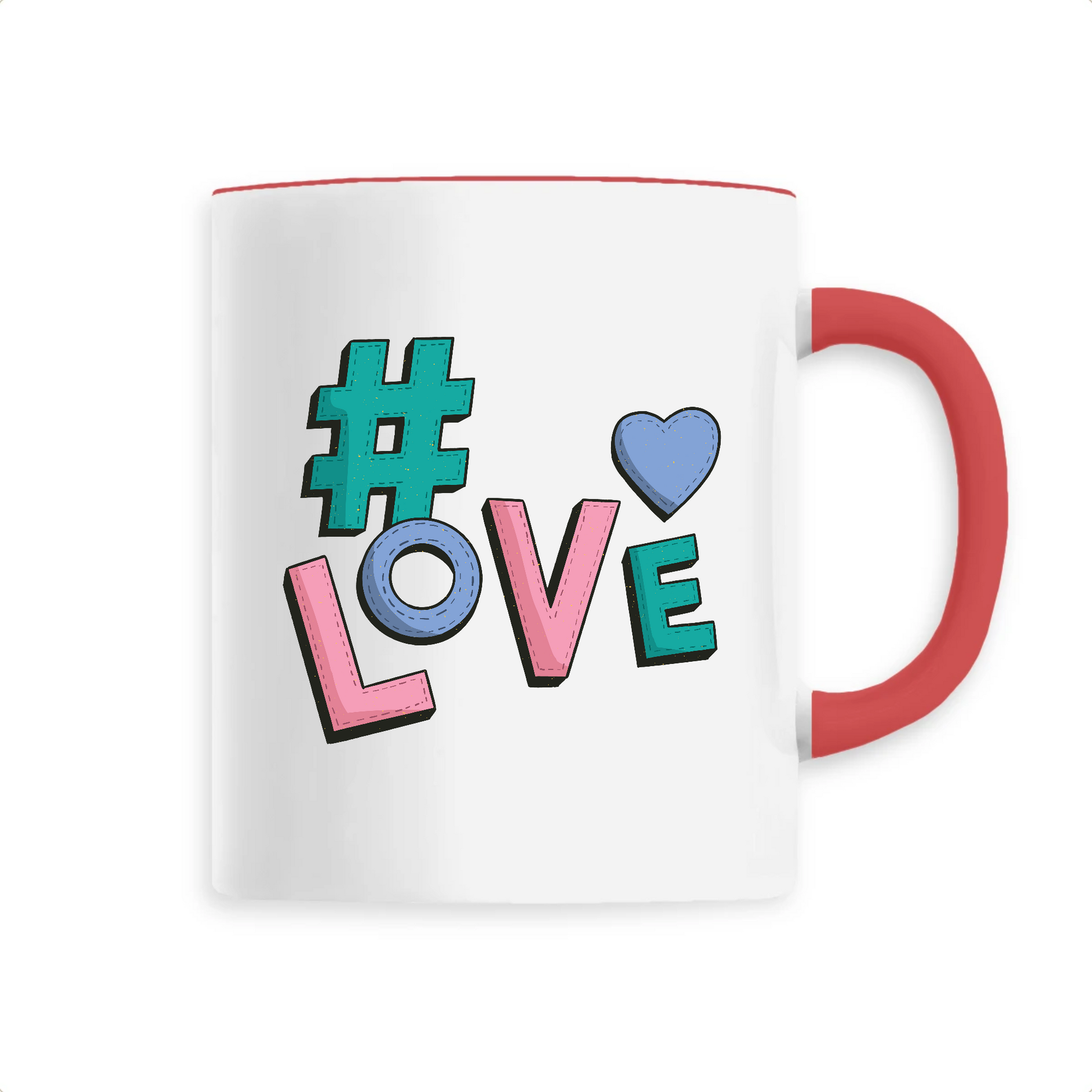 mug en céramique, T-French, boutique française, marque française, tasse, #love, amour, saint-valentin, idée cadeau, idées cadeau fête des mères, Rouge
