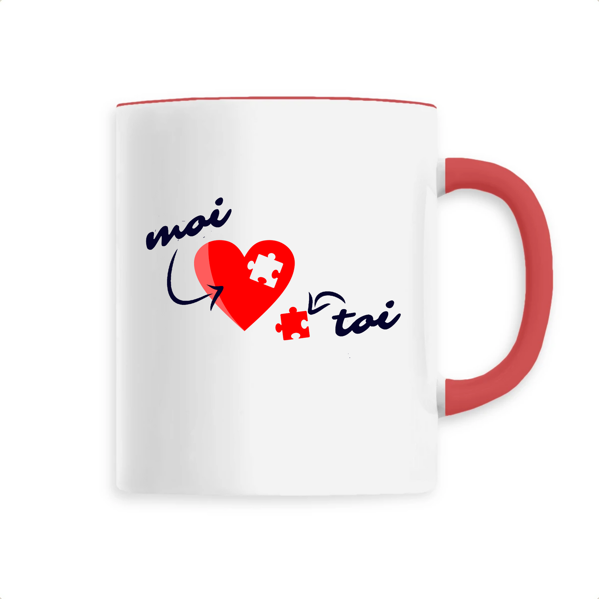 mug céramique T-French, tasse, saint valentin, amour, message, idée cadeau, Rouge