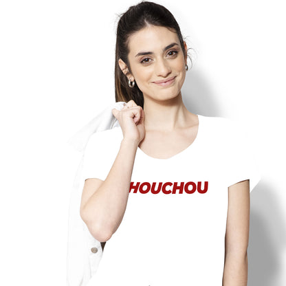 t-shirt femme coton bio blanc chouchou T-French, t-shirt chouchou, t-shirt saint valentin, t-shirt amour, t-shirt femme chouchou, t-shirt blanc