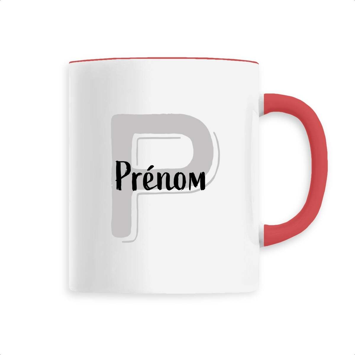 Mug en Céramique - Prénom, mug personnalisé avec prénom et initiale de T-French, mug avec prénom, mug personnalisable, mug prénom personnalisé, tasse personnalisé, mug prénom et initiale, mug avec prénom homme et femme, mug idée cadeau, mug prénom, mug personnalisé rouge