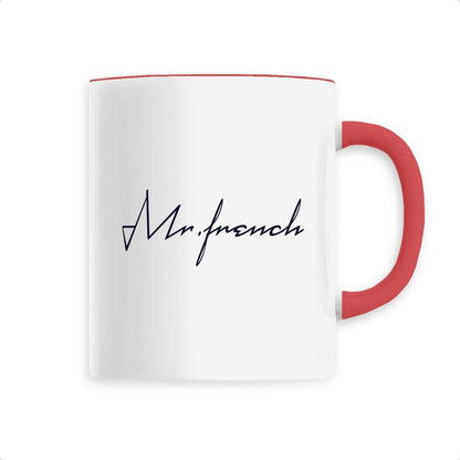 Mug Céramique - Mr French, mug Mr French en céramique de T-French, mug céramique avec impression, mug idée cadeau fête des pères, mug french touch, mug homme Mr French, mug french, mug cadeau, mug rouge