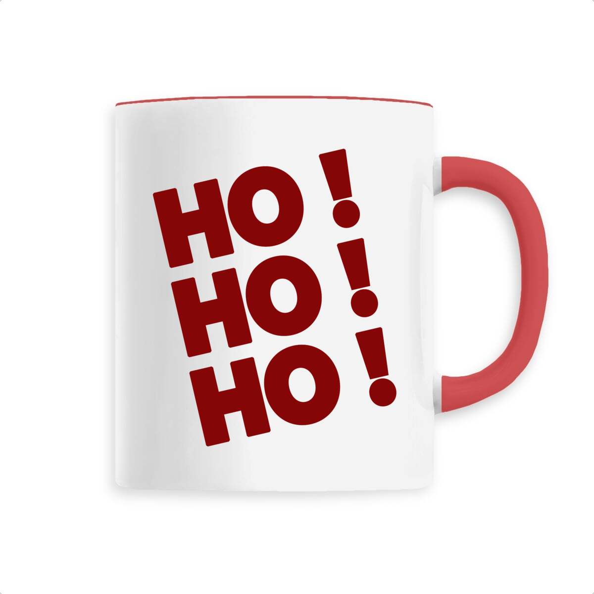 Mug Céramique - HO HO HO !, mug en céramique HO HO HO de T-French, mug de noël, mug père noël, tasse de noël, tasse père noël, mug fête de fin d'année, mug idée cadeau, mug ho ho ho rouge