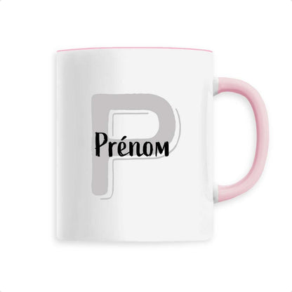 Mug en Céramique - Prénom, mug personnalisé avec prénom et initiale de T-French, mug avec prénom, mug personnalisable, mug prénom personnalisé, tasse personnalisé, mug prénom et initiale, mug avec prénom homme et femme, mug idée cadeau, mug prénom, mug personnalisé rose