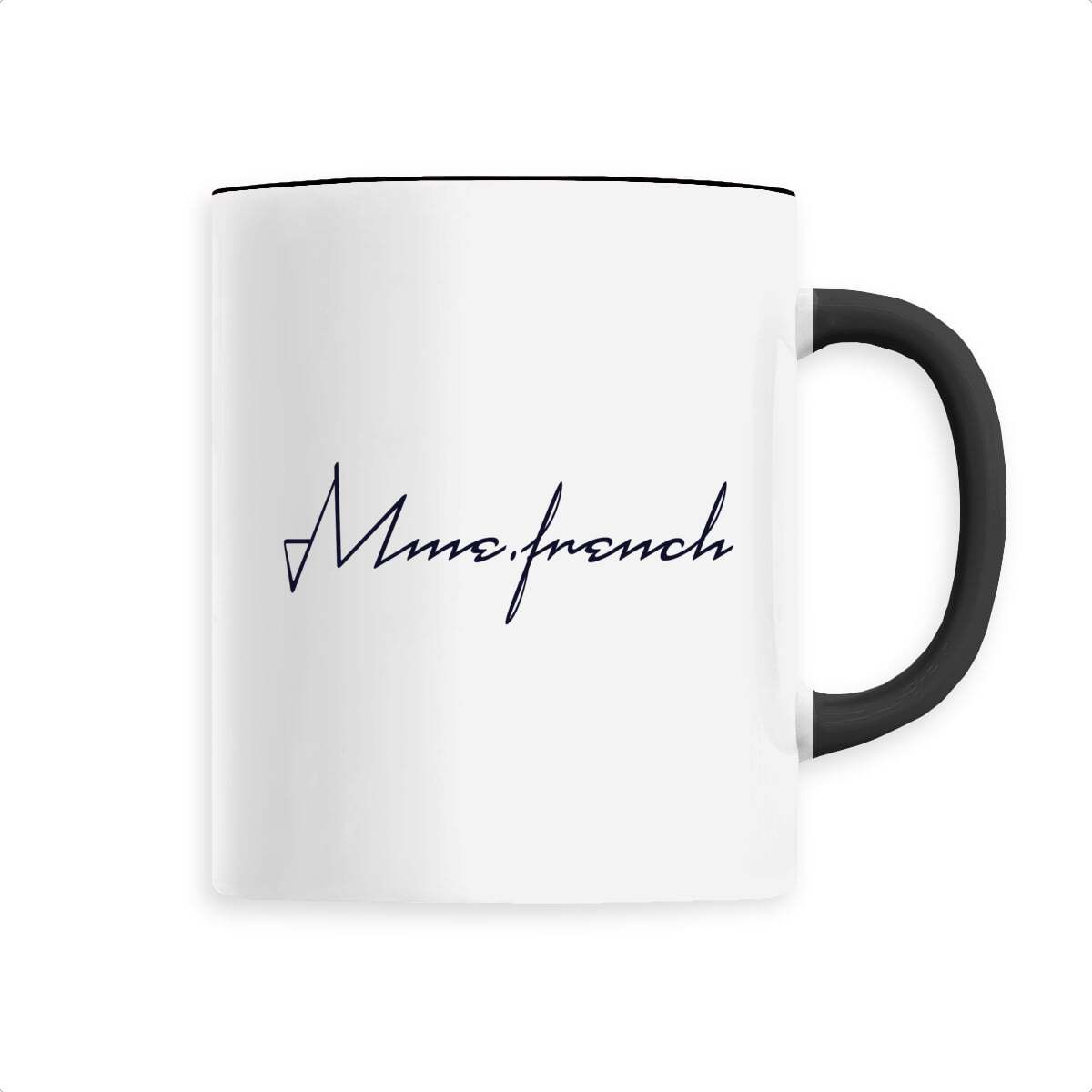 Mug Céramique - Mme French, mug Mme French en céramique de T-French, mug femme, mug idée cadeau fête de mères, mug french touch, mug Madame French, mug fête de fin d'année, mug noir