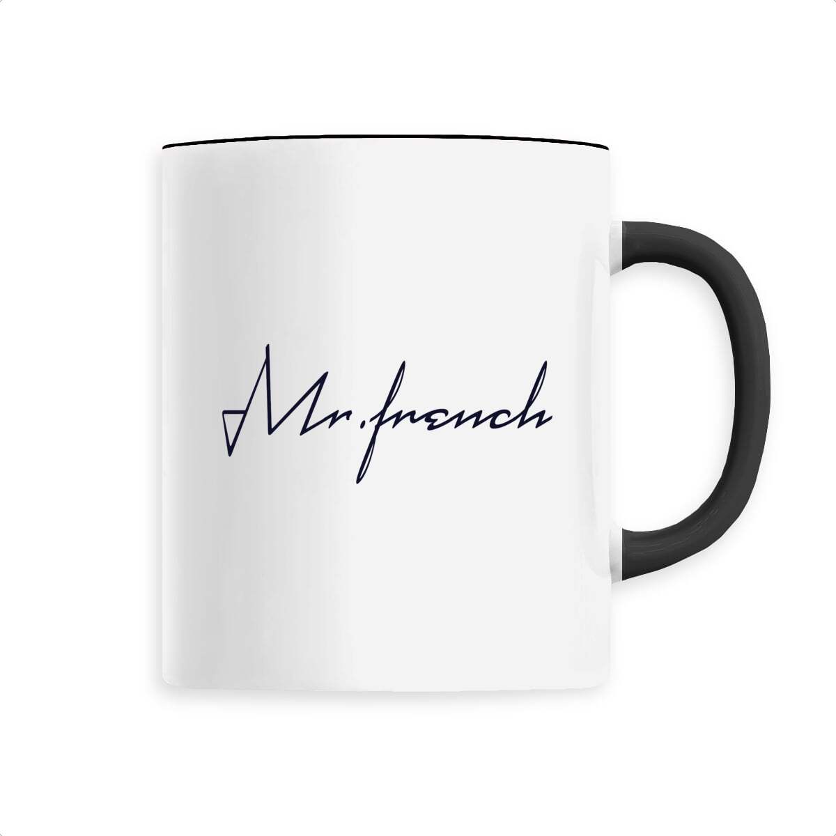 Mug Céramique - Mr French, mug Mr French en céramique de T-French, mug céramique avec impression, mug idée cadeau fête des pères, mug french touch, mug homme Mr French, mug french, mug cadeau, mug noir