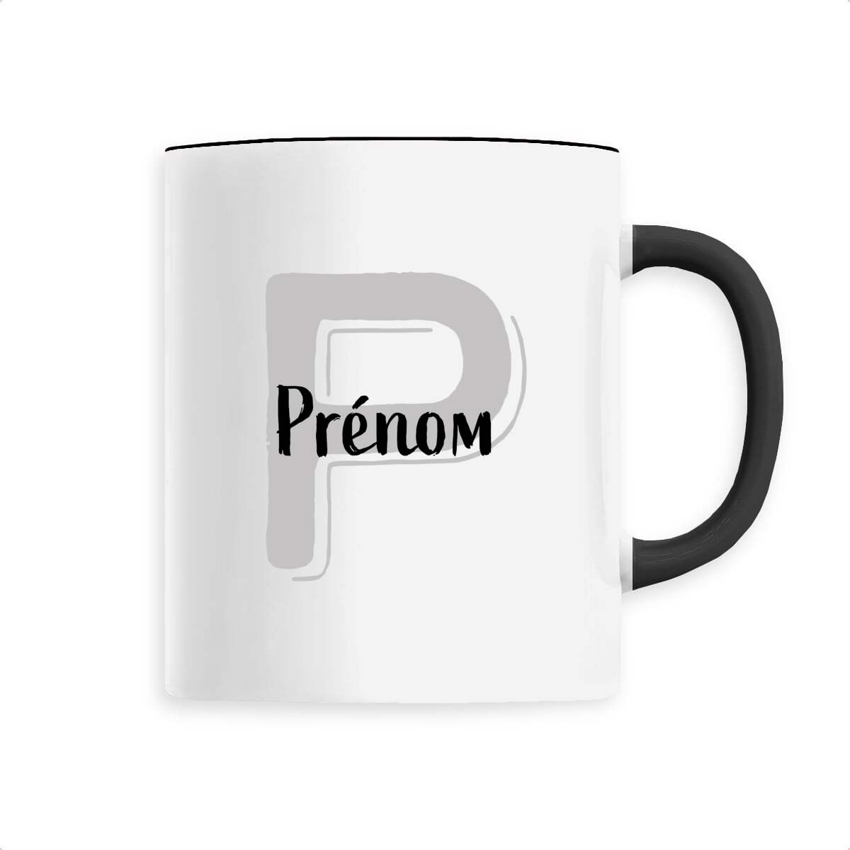 Mug en Céramique - Prénom, mug personnalisé avec prénom et initiale de T-French, mug avec prénom, mug personnalisable, mug prénom personnalisé, tasse personnalisé, mug prénom et initiale, mug avec prénom homme et femme, mug idée cadeau, mug prénom, mug personnalisé noir