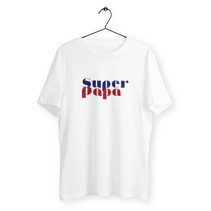 T-Shirt Homme Blanc "Super Papa" en Coton Bio