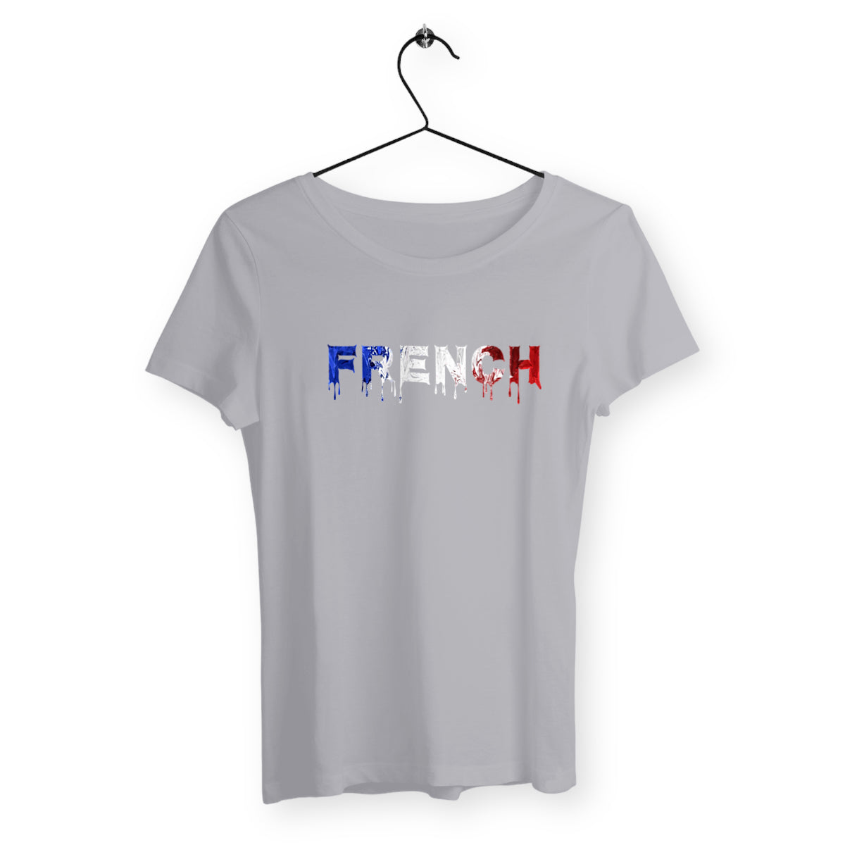 T-Shirt Femme Bio - Peinture French, t-shirt femme coton bio noir peinture french T-French, t-shirt french, t-shirt french touch femme, tee shirt french peinture gris