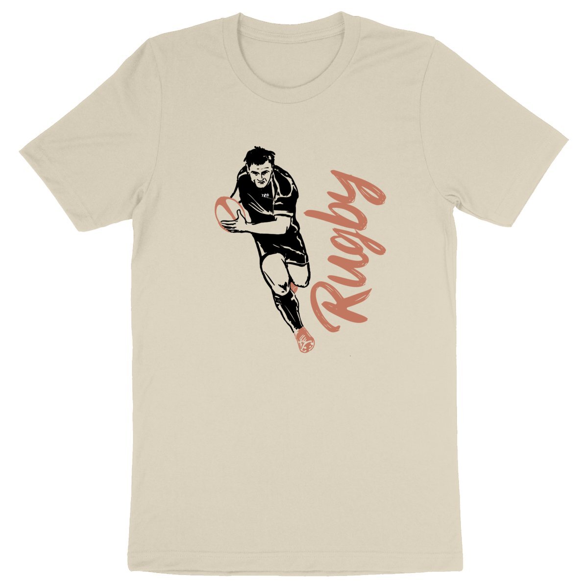 T-Shirt Homme Bio - Sport Rugby naturel, T-shirt en coton bio rugby sport de t-french, t-shirt sport rugby, t-shirt homme rugby, t-shirt de rugby, t-shirt coupe du monde de rugby, tee shirt ballon rond, t-shirt ballon rond, t-shirt en coton bio rugby