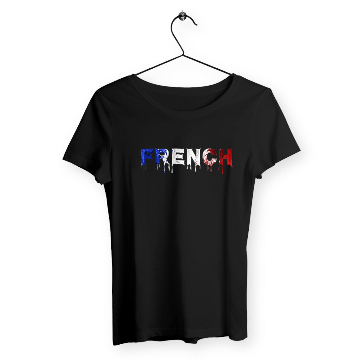 T-Shirt Femme Bio - Peinture French, t-shirt femme coton bio noir peinture french T-French, t-shirt french, t-shirt french touch femme, tee shirt french peinture noir